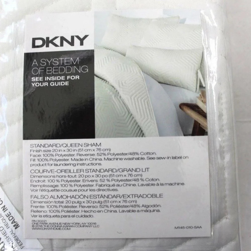 DKNY One Ivory Helix Quilted Standard Sham